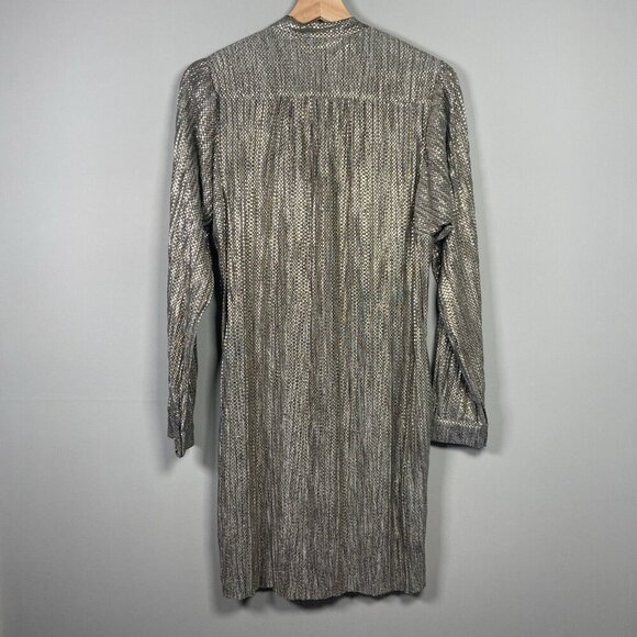Anthropologie X Sabina Musayev Dress Size M Eugine Gold Gray Accordian Tie Date - Picture 5 of 13